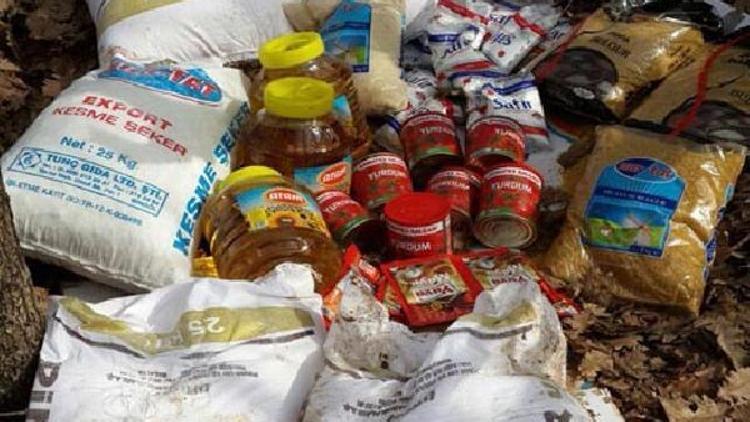Bingölde PKKnın gıda maddeleri ele geçirildi