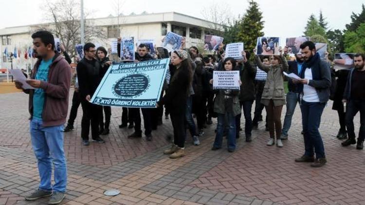 KTÜ’de Ensar Vakfı protestosu arbedesine öğrenci tepkisi