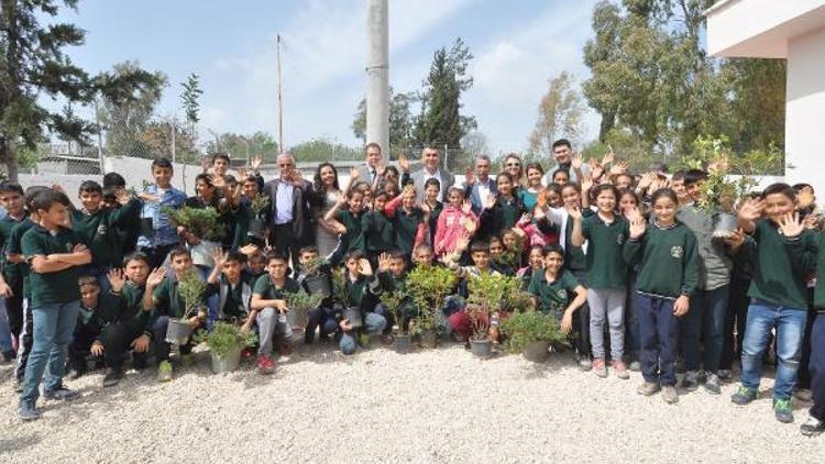 Büyükşehirden, okul bahçelerine fidan