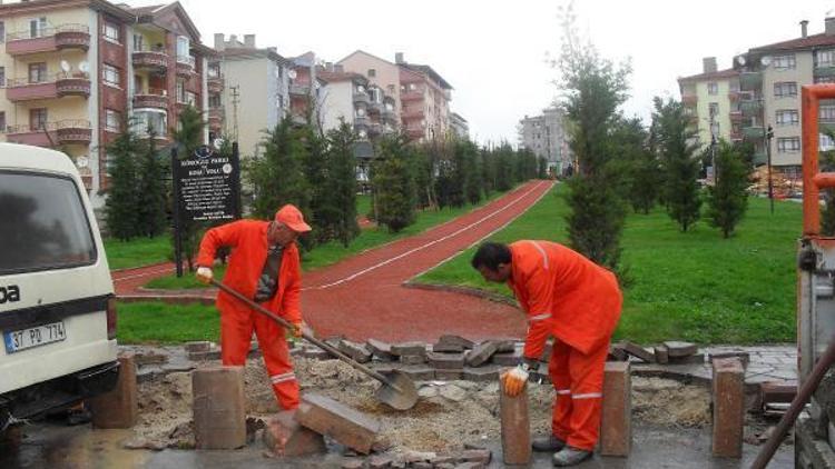 Parklarda hummalı park çalışması