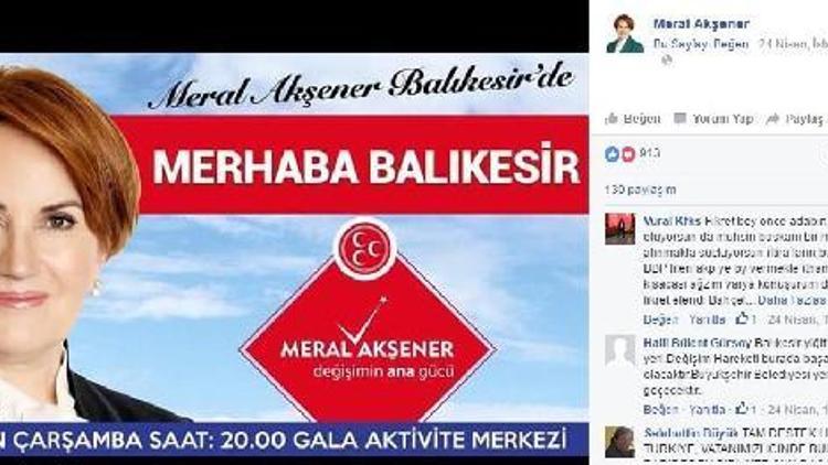 Meral Akşener 27 Nisanda Balıkesirde