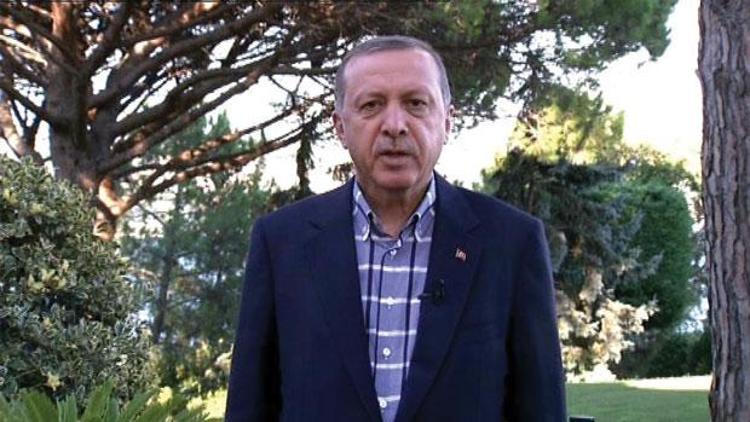 Erdoğan video konferansla seslendi