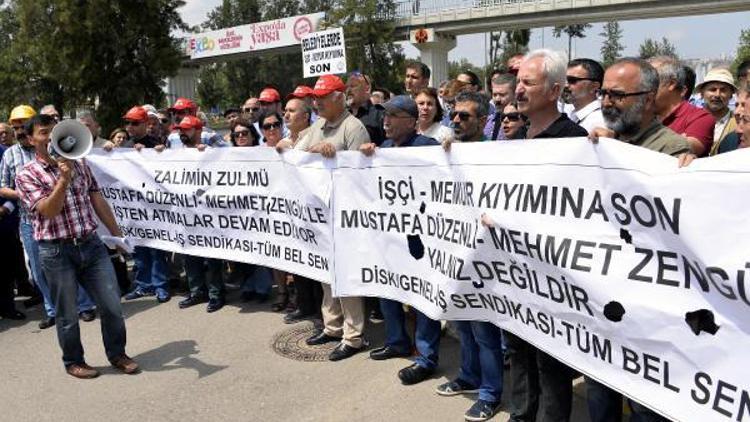 Büyükşehire işçi çıkartma protestosu