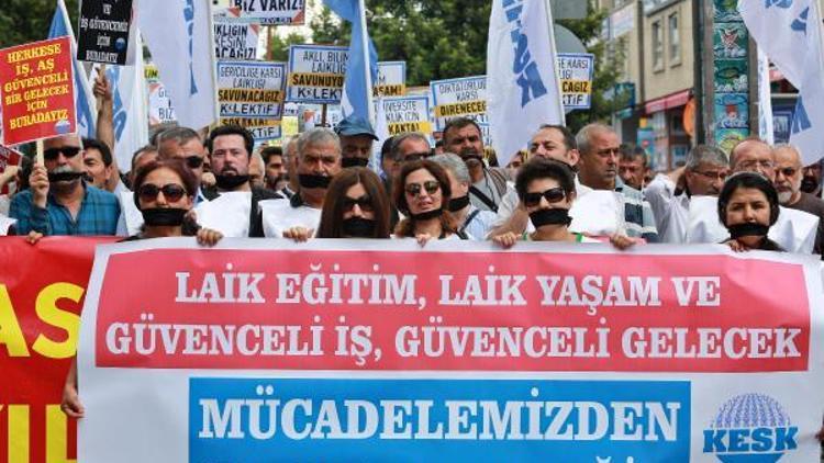 KESK, miting yasağını protesto etti