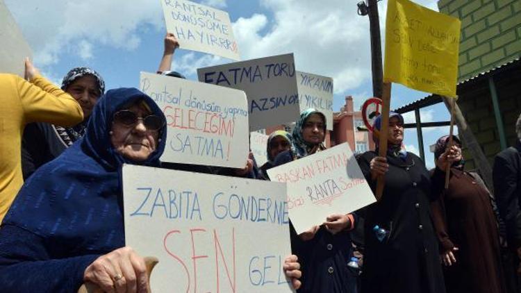 Konyada Meram Belediyesine kentsel dönüşüm protestosu