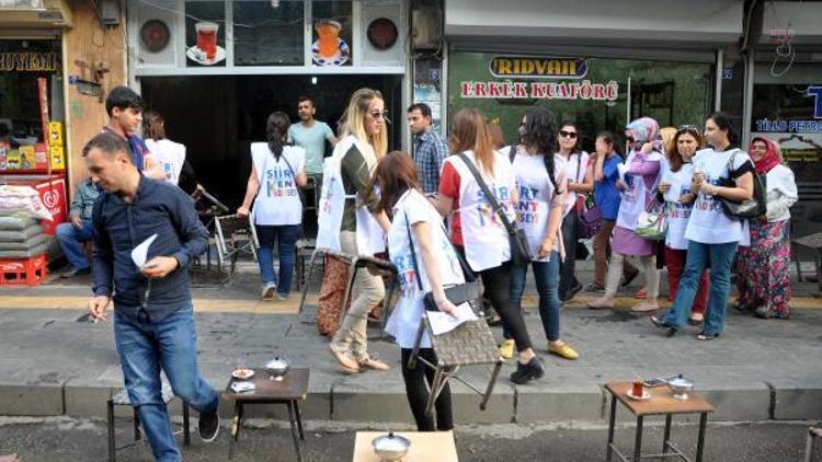 Siirtte kadınlardan, kaldırım işgaline tepki eylemi