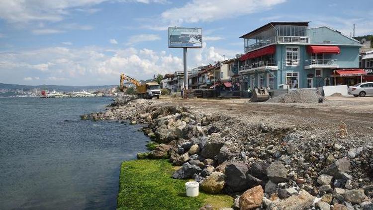 Mudanya sahilinde düğüm çözüldü, inşaat yeniden başladı