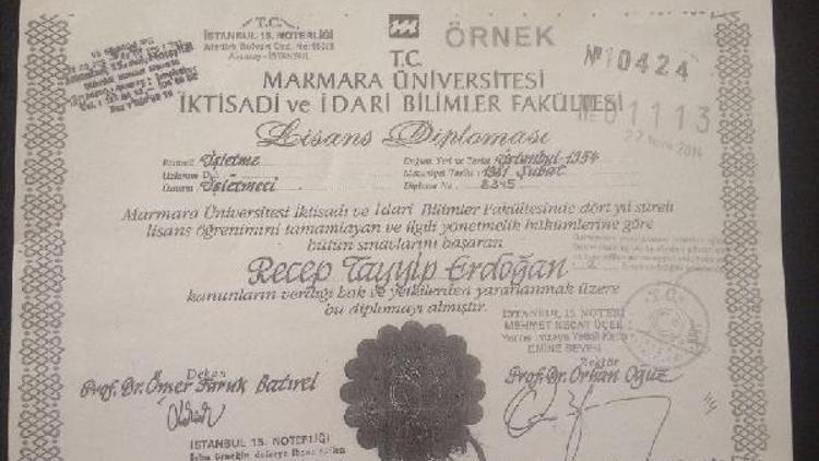 HDP, Cumhurbaşkanı Erdoğanın diploma örneğini paylaştı
