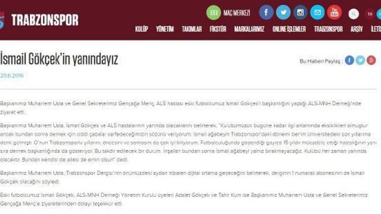 Trabzonspor Başkanı Usta, kulübün eski futbolcusu, ALS hastası Gökçek’i ziyaret etti