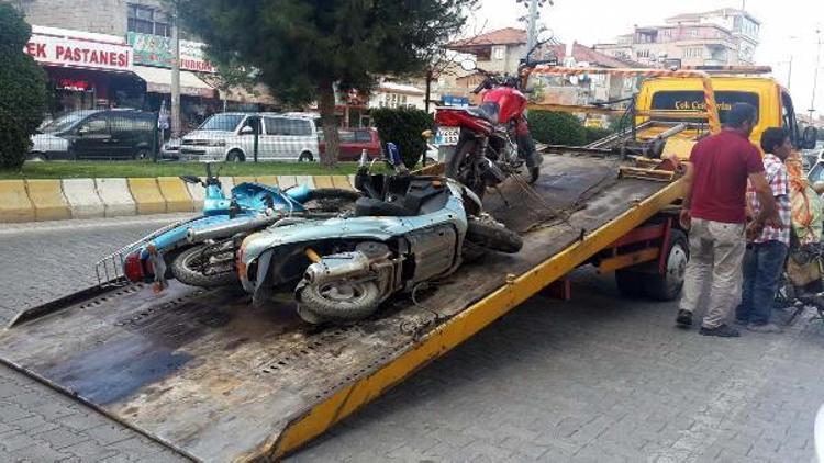 Gölbaşında plakasız ve eksik evraklı motosikletler toplandı