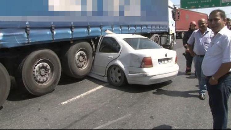 TIR altında ölümden kıl payı kurtuluş (1)