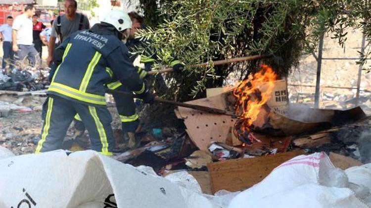 Koyunlar hurdalıkta yanmaktan kurtarıldı