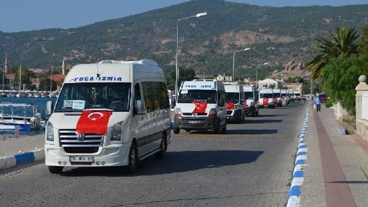 Foçalı otobüs ve minibüs şoförleri terörü lanetledi