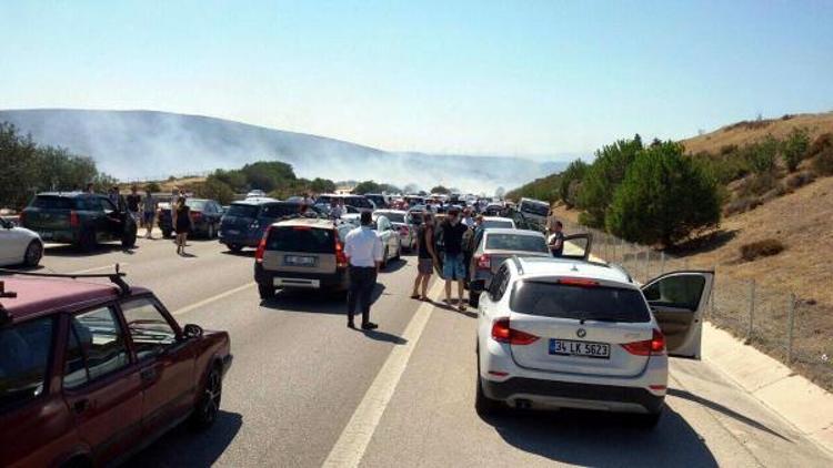 Çeşmede otluk alanda yangın