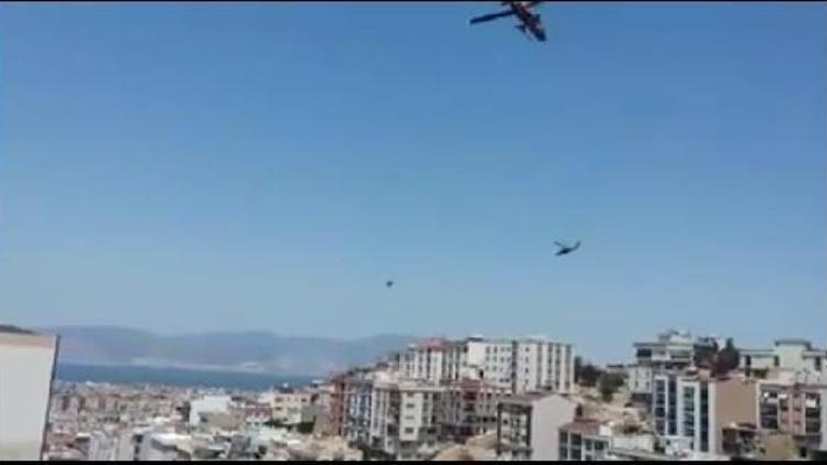 Şehit pilotun arkadaşları, evinin üstünde 8 helikopterle saygı geçişi yaptı