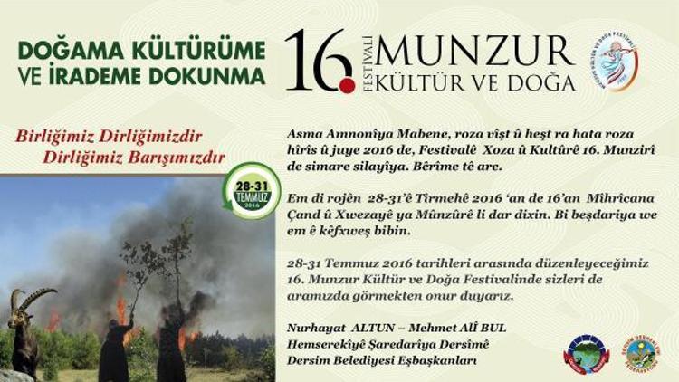 Tuncelide Munzur Kültür ve Doğa Festivali, müziksiz ve eğlencesiz yapılacak