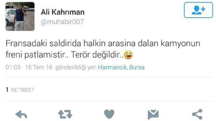 Fransadaki saldırıyla ilgili tweet atan muhabire büyük tepki