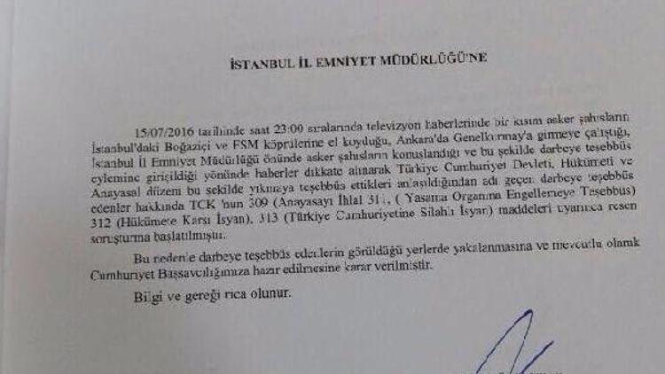 Başsavcılık: Darbe teşebbüsünde bulunanlar silahlı isyandan yakalanıp getirilsin