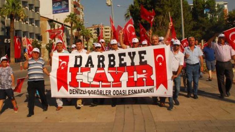 Şoförlerden darbe girişimine tepki yürüyüşü