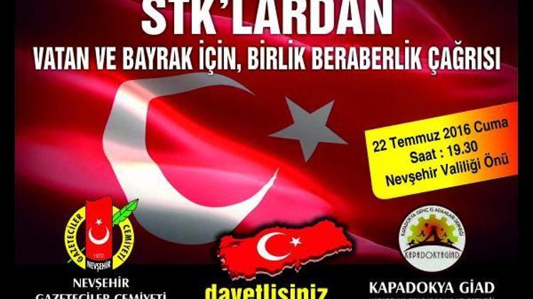 Nevşehir’de STK ’lardan vatan ve bayrak için, birlik beraberlik çağrısı