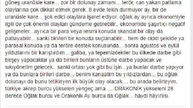 Astrologtan 14 Temmuzda çarpıcı analiz: Tepemizdekiler darbe gibi bir şey yapacak