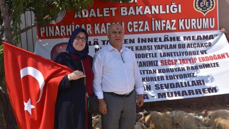 Cumhurbaşkanı Erdoğan için Pınarhisar Cezaevi önünde 10 kurban kesildi