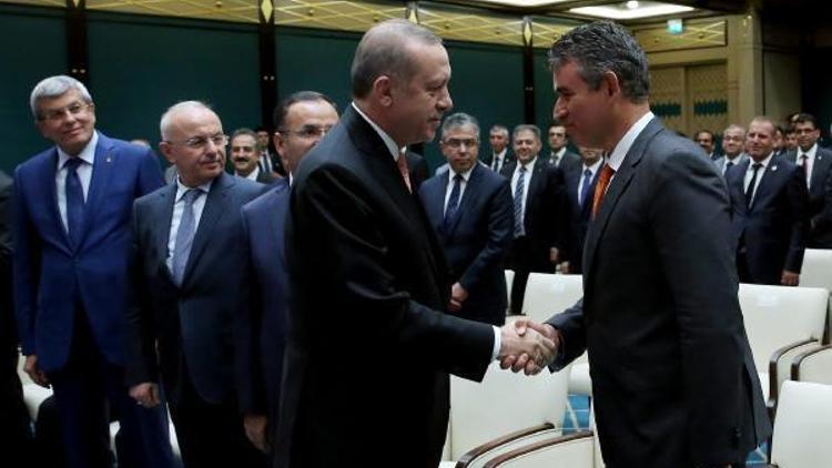 Cumhurbaşkanı Erdoğan, TBB Başkanı Metin Feyzioğlu ve beraberindeki heyeti kabul etti (2)