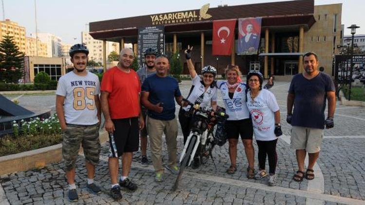 50 yaşındaki kadın öğretmen, bisikletle Tekirdağdan Adanaya geldi