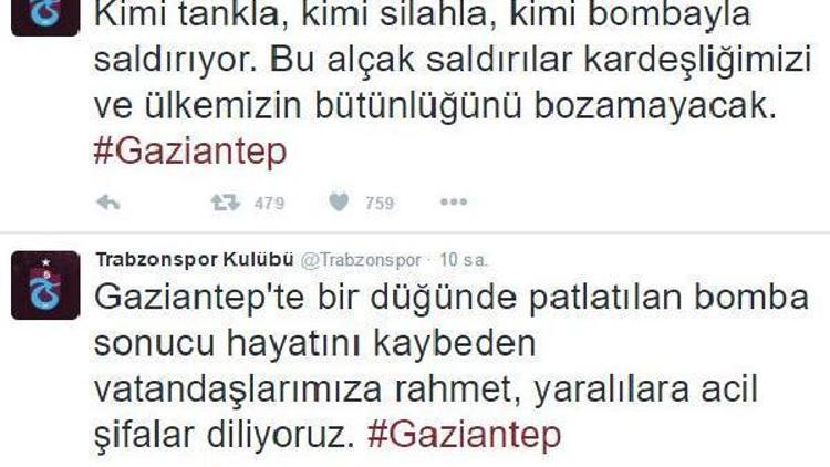 Trabzonspor, Gaziantepteki terör saldırısını kınadı