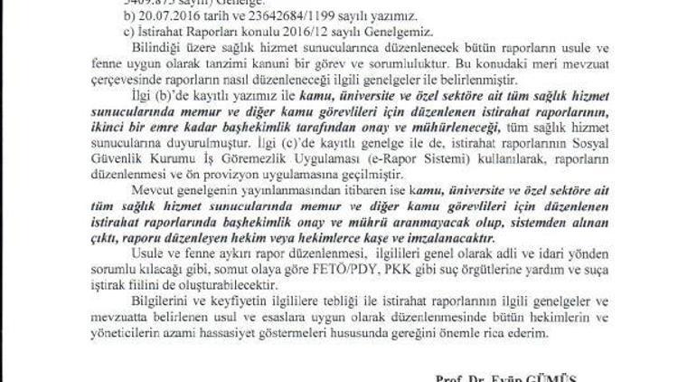 Memura rapor veren doktora PKK- FETÖ uyarısı