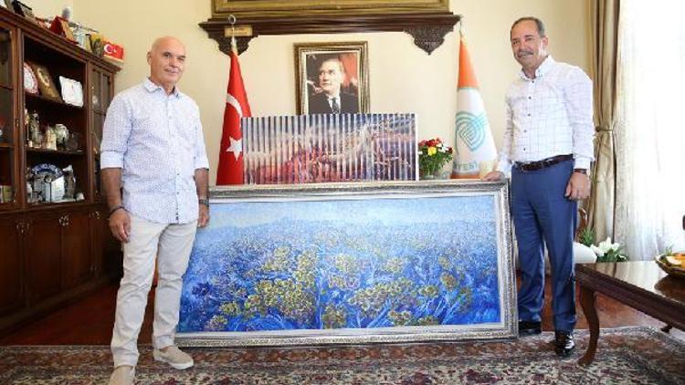 Ressam Nalbantis, dünyanın ilk dört boyutlu resmini Gürkan’a hediye etti