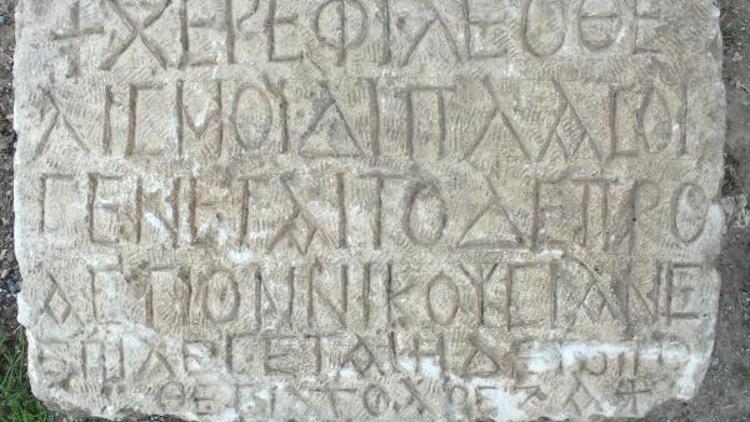 Yol yapımı sırasında Bizans dönemine ait yazıt bulundu