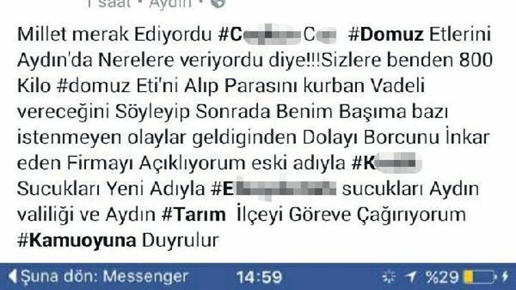 Domuz eti satan o kasaptan ilginç çağrı