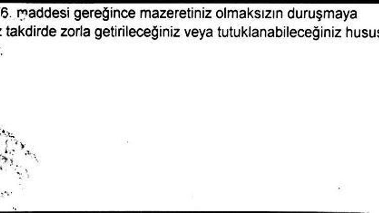 HDPli Tana duruşmaya çağrı tebligatı