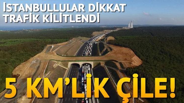 Yavuz Sultan Selim Köprüsü’ndeki çalışma trafiği kilitledi