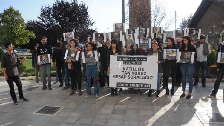 Ankaradaki bombalı saldırı Eskişehirde protesto edildi