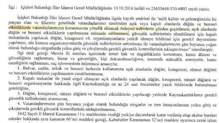 Mersinde de sokak düğünlerı yasaklandı