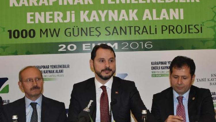 Bakan Albayrak: Konya Karapınarda 1000 megavatlık Güneş Enerji Santrali kurulacak