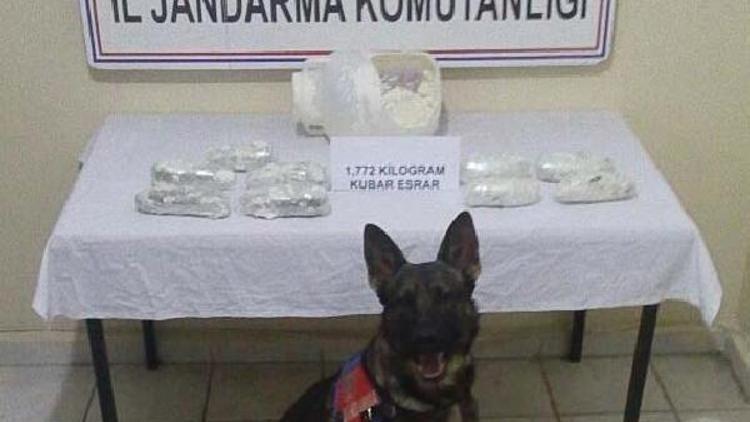 Otobüste 1 kilo 772 gram esrar ele geçirildi