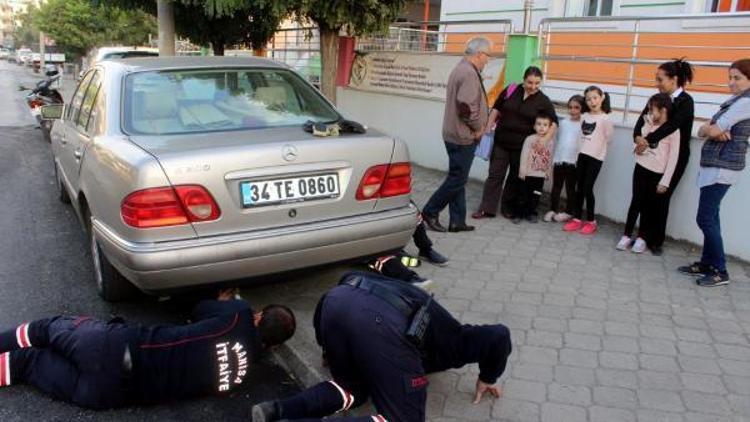 İtfaiyenin kurtardığı kediyi çocuklar sahiplendi