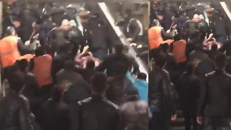 Napoli taraftarları metroyu birbirine kattı