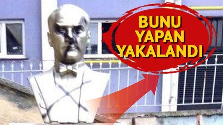 Atatürk büstlerine saldıran zanlı yakalandı