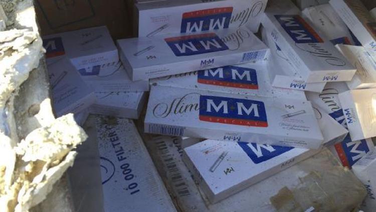 Beton mikserinden 45 bin paket kaçak sigara çıktı