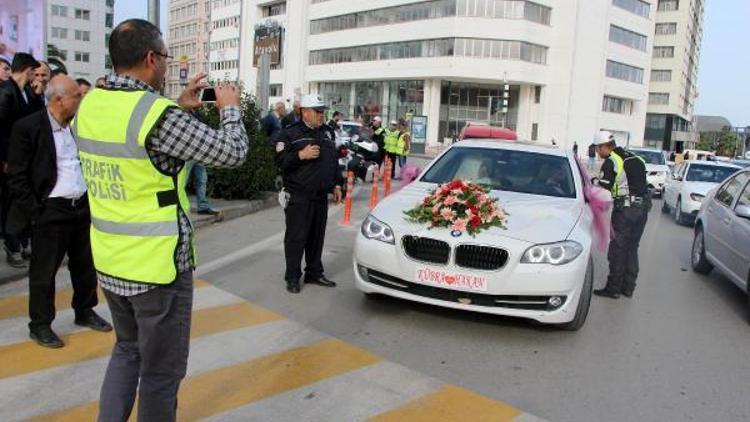 Gelin ve damada düğün günü trafik cezası şoku