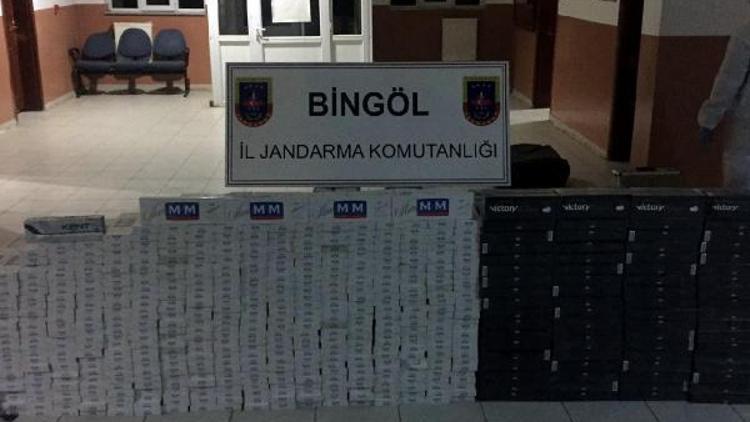 Bingölde 45 bin liralık kaçak sigara ele geçirildi