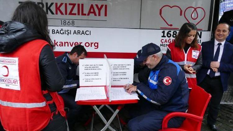 Zabıta Dairesi Başkanlığı çalışanları kan bağışında