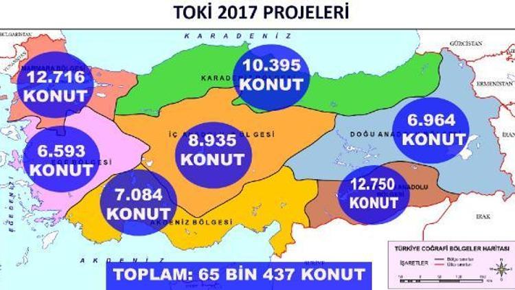 TOKİden 2017de 65 bin konut hedefi