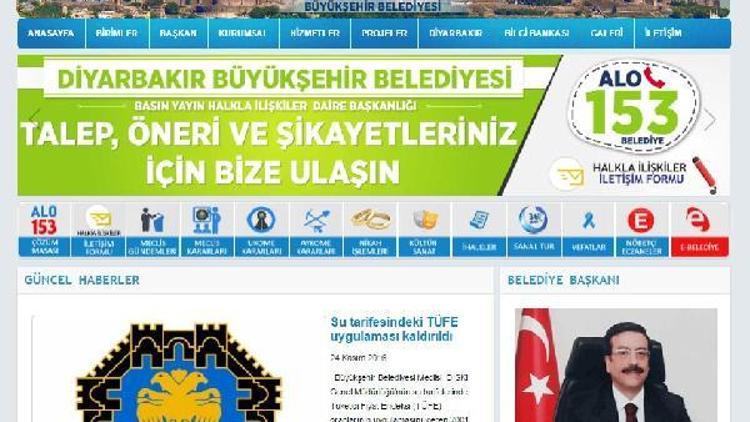 Diyarbakır Büyükşehir Belediyesinin internet sayfası yeniden hizmette