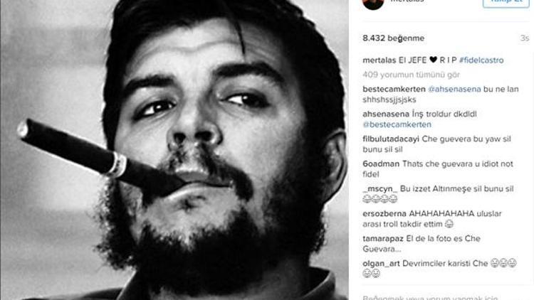 Mert Alaş, ‘Fidel Castro’ diye Che’nin fotoğrafını paylaştı