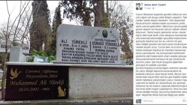 Kalbine yenilen Muhammed’in  mezar taşına Hay’canların abisi yazıldı